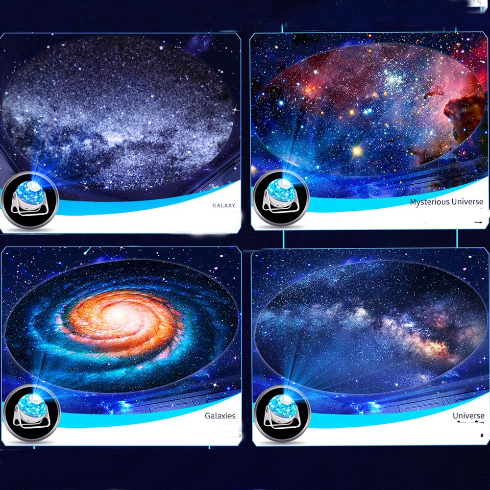 Звездный планетарий-проектор, вращающийся на 360°, светодиодный ночник-галактика, проекционная лампа для спальни, потолка, декора комнаты, подарка детям