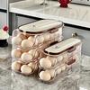 Auto Rolling Fridge Egg Organizer Kitchen Egg Holder for Fridge Space Saving Eggs Dispenser for Refrigerator Storager JAF239
