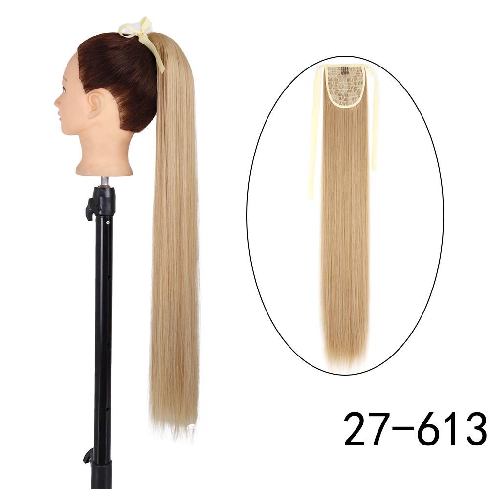 MERISIHAIR Длинный прямой галстук-бабочка на заколке для наращивания волос 55 85 см натуральный черный коричневый синтетический хвощ для женщин