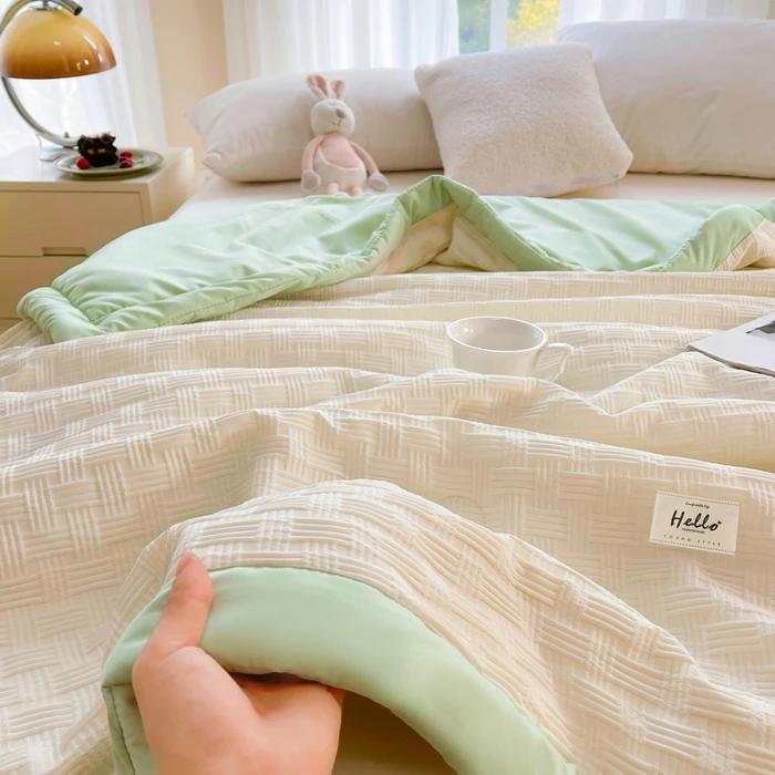 Летнее прохладное одеяло из соевого волокна, тонкое летнее одеяло для одного человека, одеяло с кондиционером, можно стирать в машине, летнее двойное общежитие