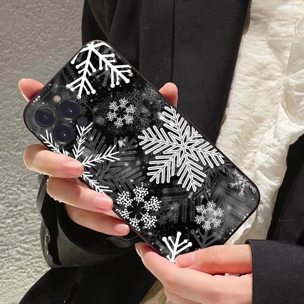 Christmas Snowflakes Phone Case For IPhone 16 15 14 11 12 13 Mini Pro XS Max Cover 6 7 8 Plus X Funda Shell