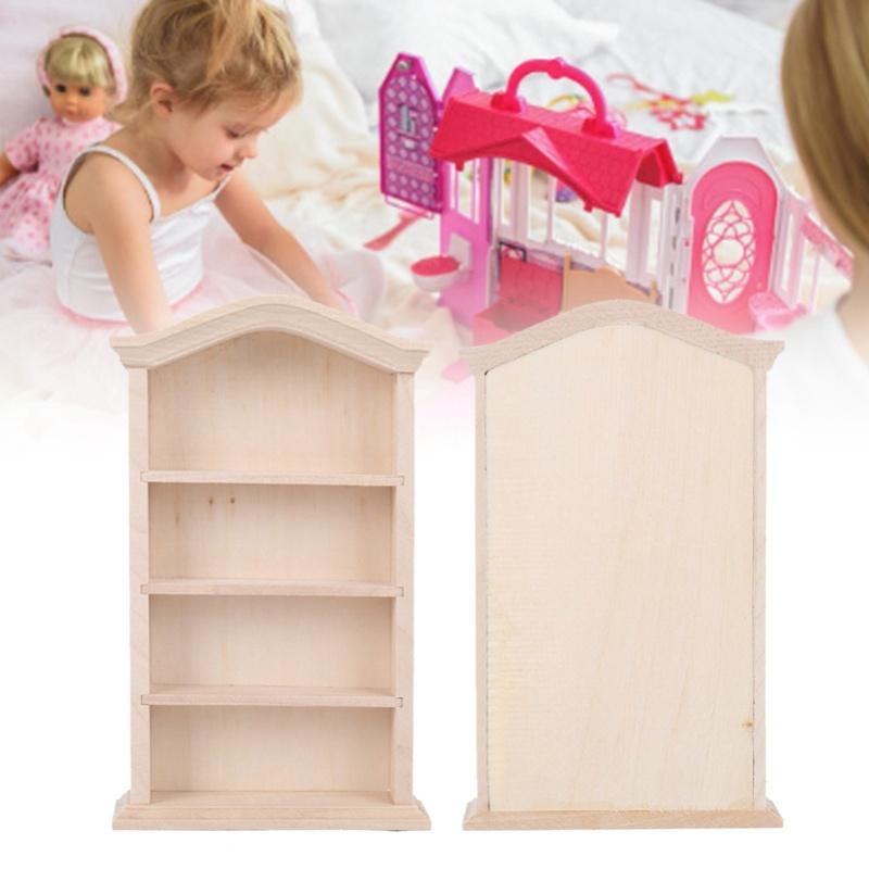 1:12 Doll House Wooden Bookshelf Model For Dolls DIY Dollhouse Furniture AccessoryBookshelf