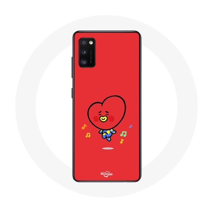 Coque pour Oppo A16 BTS Bangtan Garçons BT21 TATA V Fond Rouge