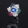 Кольцо с цветочным узором из циркона в стиле тяжелой промышленности, имитация винтажных ювелирных изделий, кольцо с искусственным цирконом и бриллиантами