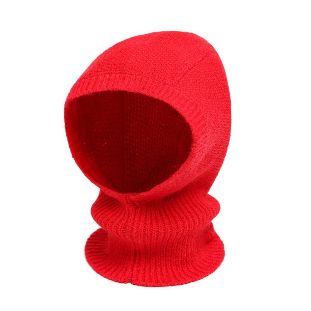 Woolen Balaclava Hat Windproof Neck Collar Beanies Cap Casual Knitted Hooded Cap Male/Female