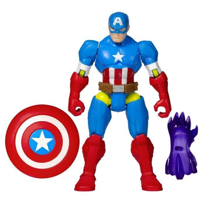 MixMashers Captain America, figurine 12 cm personnalisable a mélanger et combiner avec accessoires, Marvel, des 4 ans