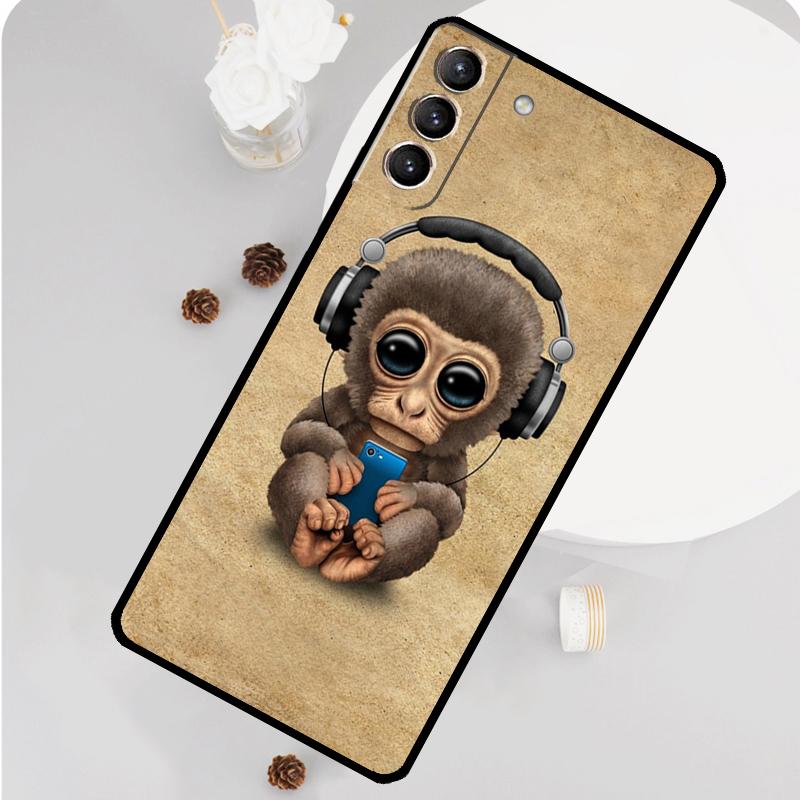Чехол с обезьяной, гориллой, обезьянкой для Samsung Galaxy S23 FE S20 S21 S22 Ultra S8 S9 S10 Plus Note 10 20 Ultra Мягкая крышка