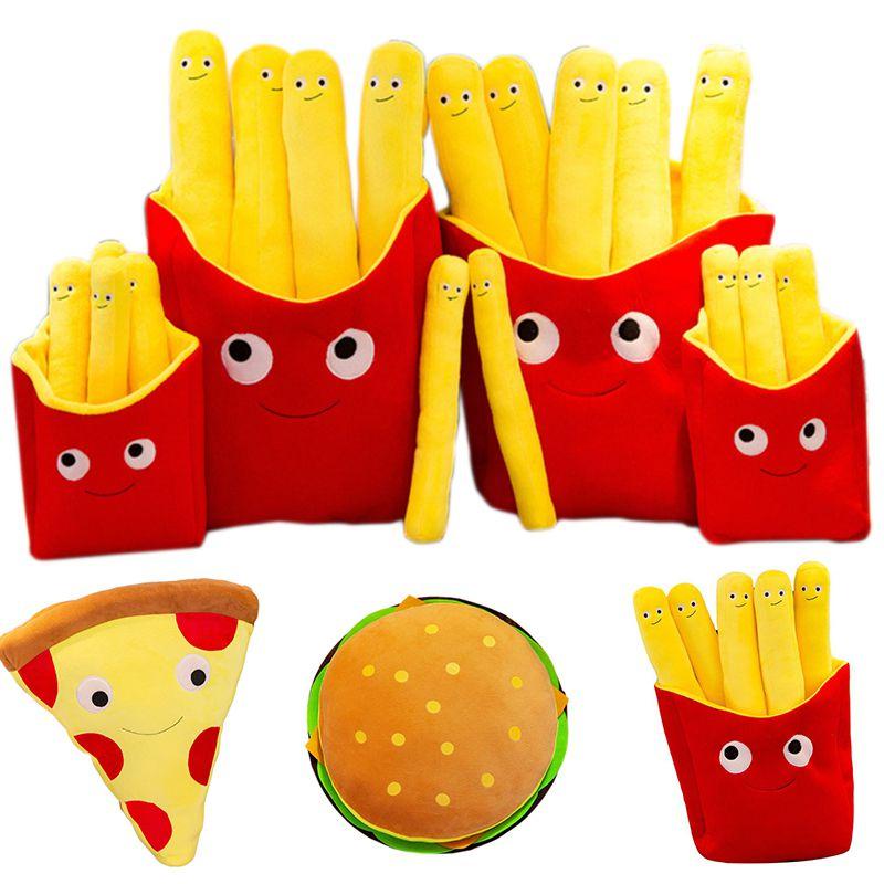 Adorable And Comfortably Plush Cute French Fries Stuffed Toy And Pizza Cushion