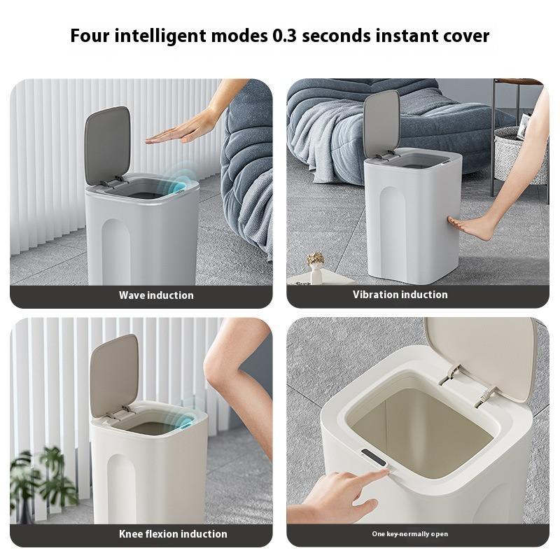 Intelligent Induction Trash Can Auto Bathroom Toilet Covered Eectric Narrow Paper Basket Sandwich Bedroom Toilet Paper Bucket