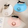 Summer Sun Hat with Fan Running Bicycle Sunscreen Baseball Cap Empty Top Hat  Sports Tennis Golf