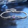 Women Bracelet Heart Cubic Zirconia Wing Shape Adjustable Length Angel Wrist Chain