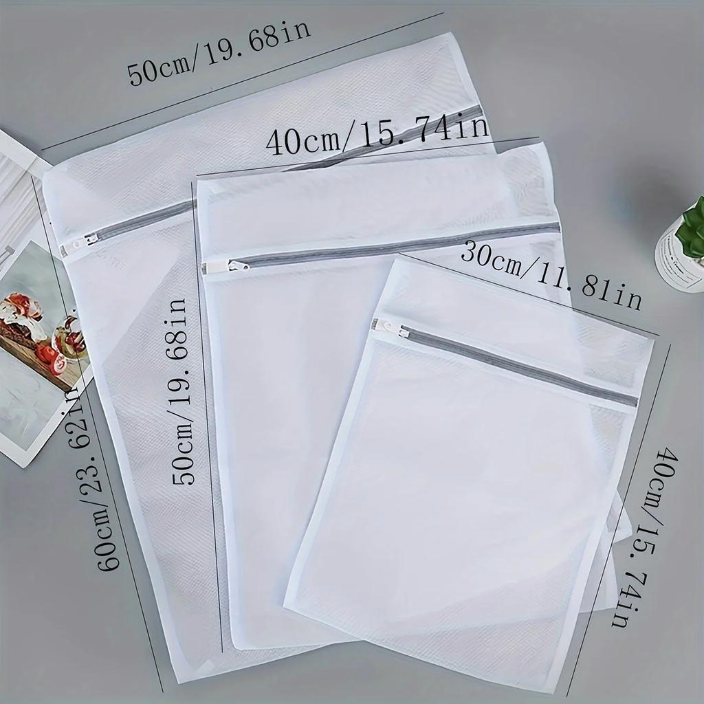 3 шт. Белые Прочные Сетчатые Мешки-Соты для Деликатных Вещей Сетчатая Ткань Прочные и Многоразовые Мешки для Деликатной Стирки