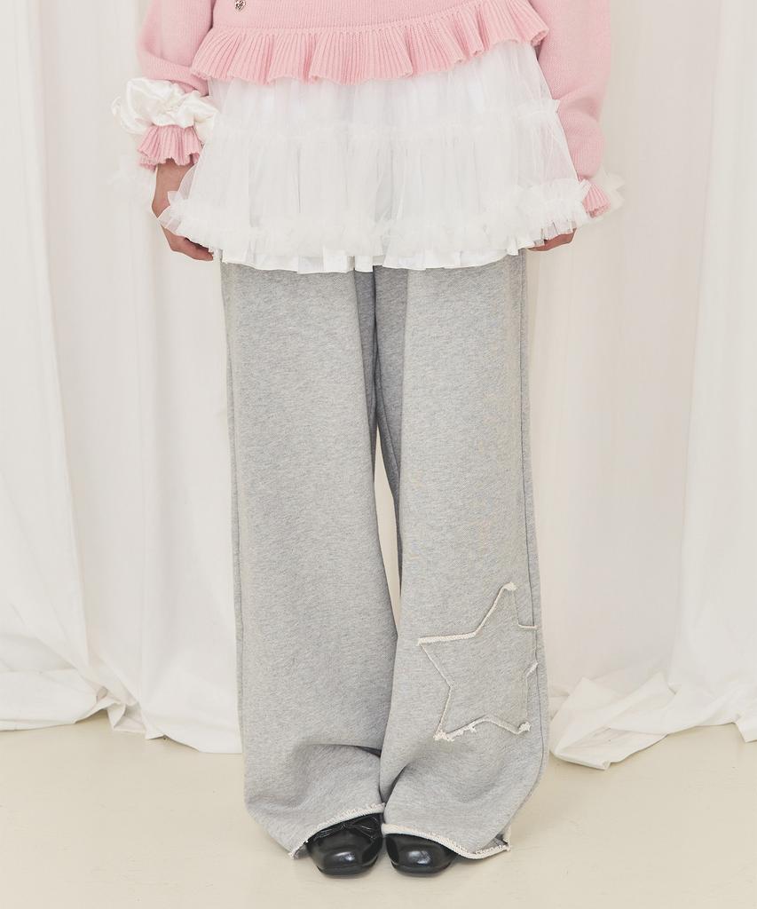 Широкие брюки Alkialka Star Patch (Серый)