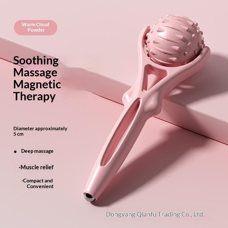 Portable Handheld Roller Massager - Deep Tissue Massage Tool for Arm, Leg & Body Fatigue Relief, Yoga Ball Compatible