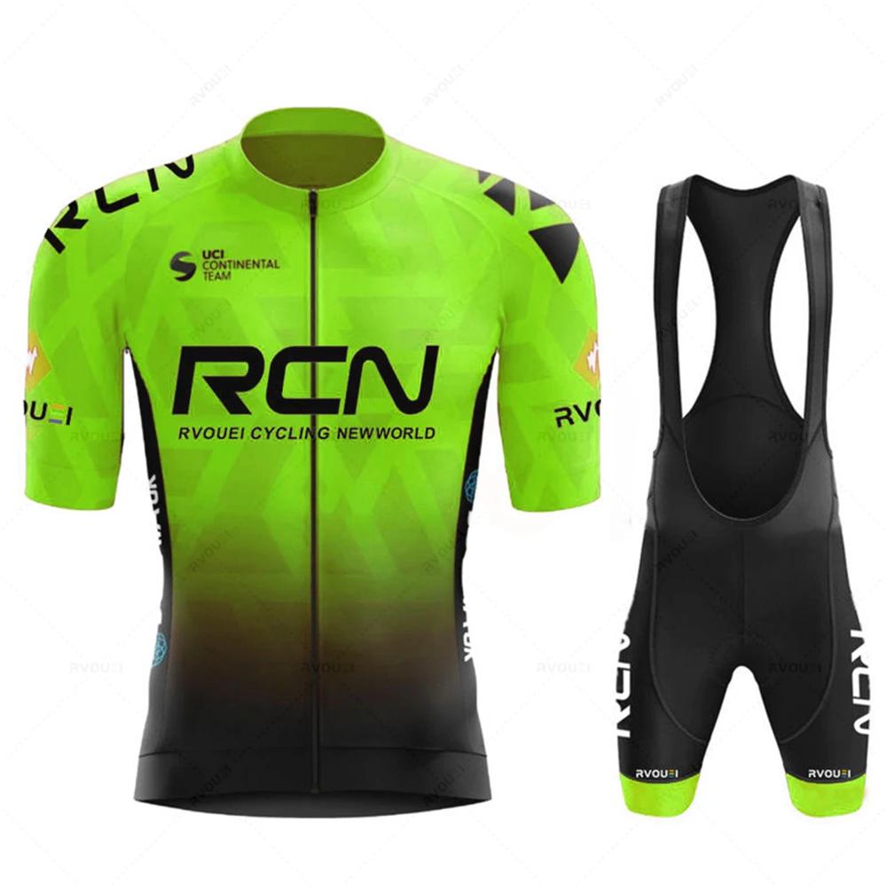 2025 RCN Team Cycling Jersey Set Summer Breathable Road Bicycle Suit Riding Uniform Bike MTB Clothing New Sports Cycling Kits