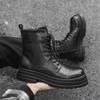 Британский стиль черные полусапоги Мартин мужские весна и осень корейская версия ретро толстая подошва локомотив рабочие ботинки тренд 14406-J