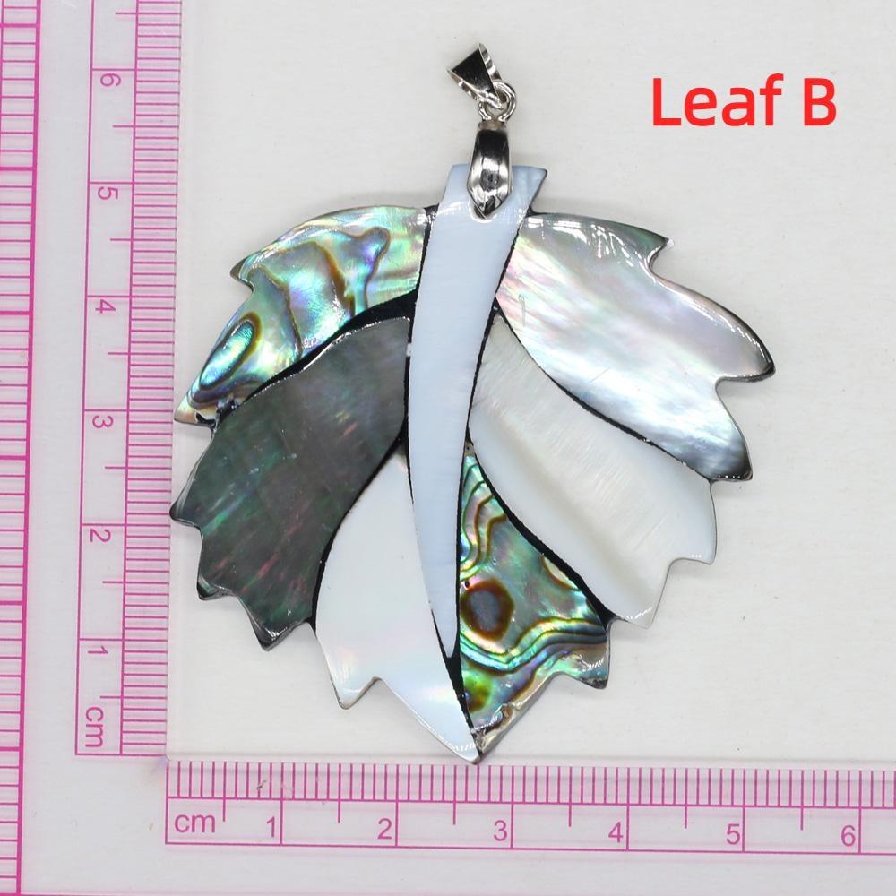 Natural Abalone Pendant Tree Leaf Charm Mother of Pearl Shell Pendants for Women Jewelry Making DIY Necklace Gift