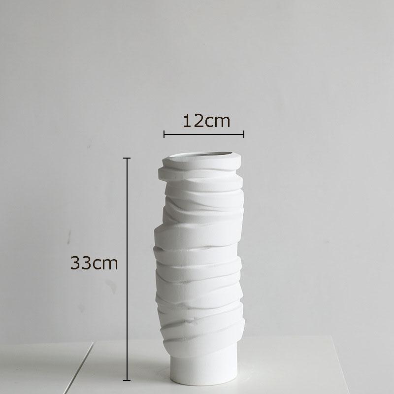 Minimalism Twisted Bandage Ceramic Vase Desk Decoration Floral Vases Porcelain Flowers Pots Flower Arrangement Modern Home Decor