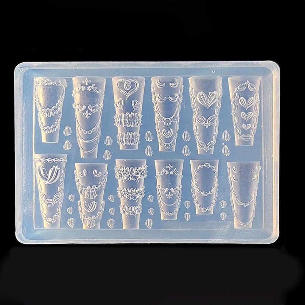 Силиконовая форма для нейл-арта, форма кружева, инструмент для обучения маникюру, профессиональные принадлежности для маникюра для различных случаев