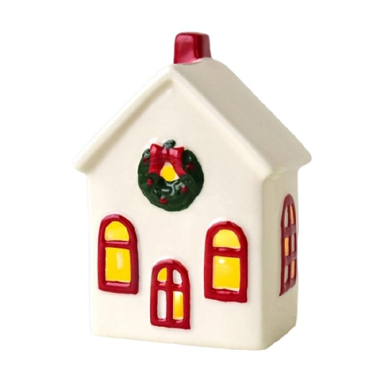 Праздничные керамические домики, декорации, подсвечники на батарейках, рождественская деревня, сезонный подарок, готовые к праздничной демонстрации