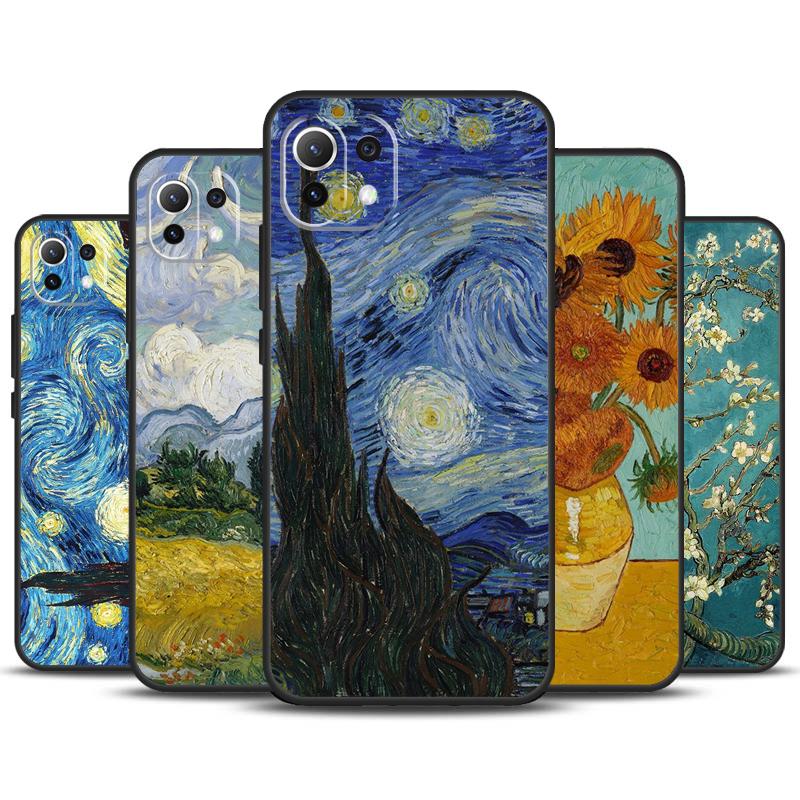 Кейс-холдер для масляной живописи в стиле Ван Гога для Xiaomi 14 Ultra 13 11T 12T 13T Pro 12 Lite POCO X6 Pro X3 X4 X5 M5s M6 F3 F5 Чехол