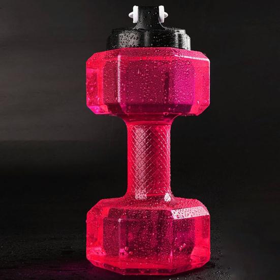 Спортивная чашка для воды с соломой, портативная бутылка для воды с гантелями большой емкости для женщин и мужчин, бутылка для воды для тренировок, фитнеса, товары для спорта на открытом воздухе