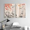 Silver Birch Boho Poster Red Leaves Art Print Abstract Botanical Canvas Painting Modern Wall Picture For Living Room Home Decor