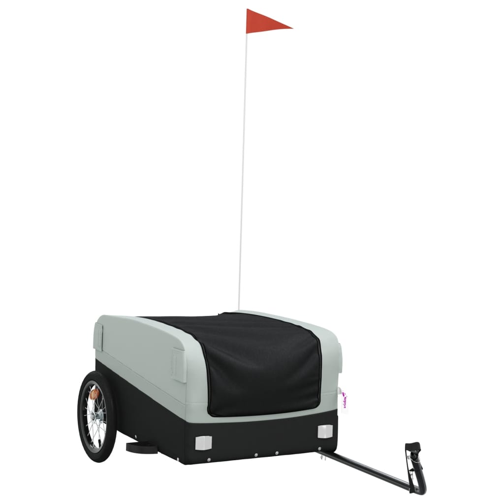 vidaXL Bicycle Trailer Black and Gray 45 kg Iron
