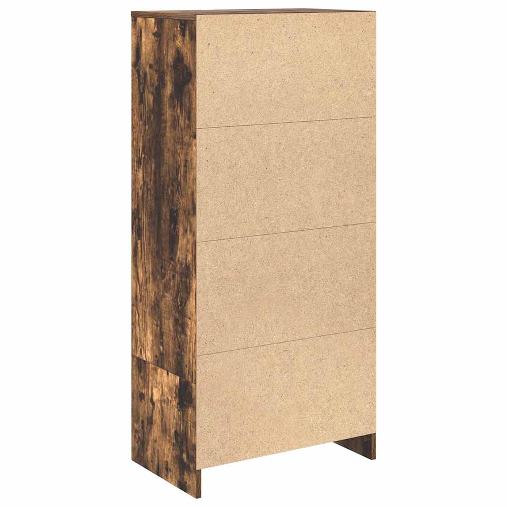 Cabinet with Drawer Smoked Oak Finish 55.5 x 34 x 119.5 cm