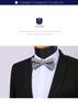 HISDERN Pre-Tied Paisley Bow Tie and Pocket Square Set, Light Gray