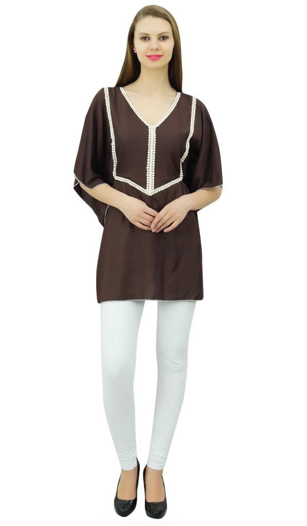 Bimba Женский летний топ в этническом стиле, хлопковая блузка-туника в стиле кафтан с