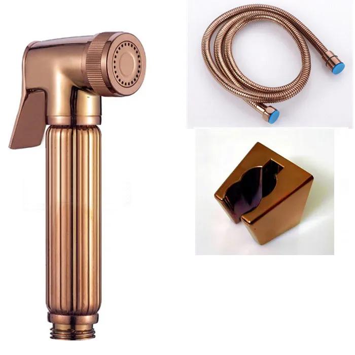 Блестящий Розовое Золото латунный Bidet Sprayer ручной туалетный биде-спрей шаттаф набор медный ванная комната туалетный душ головка струйный набор BD040