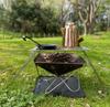 Camping Moon Bonfire Trive Bonfire Grill Stainless Steel Round Bar Cooker Stand Bonfire Rostle Multi Iron Legs Comes with Canvas Case 2 hemp leaf top