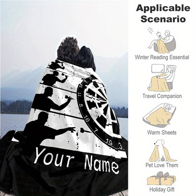 Dart Action Shawl Blanket Personalized Name Option Soft Comfortable Stylish For Bedroom Bed Sofa Office Camping Warming Perfect Gift For All Seasons