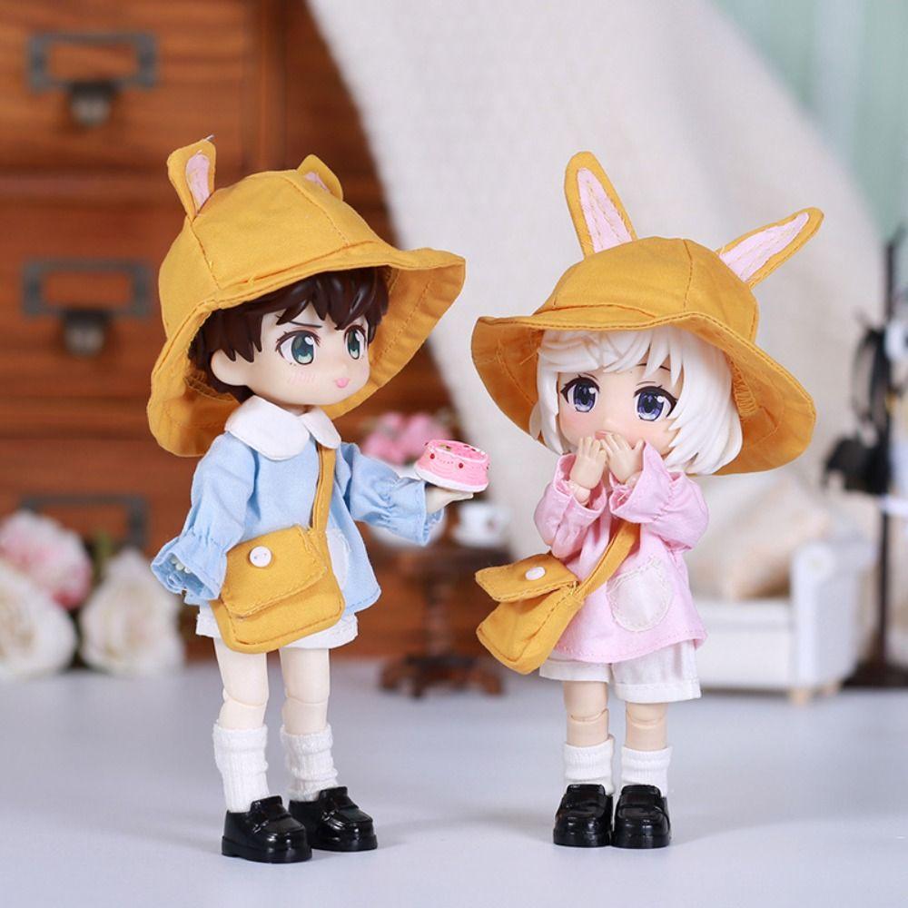 Rabbit Bear Ears Ob11 Doll Clothes Kindergarten BJD Doll Outfit Obitsu11 School Uniform 1/12 Dolls