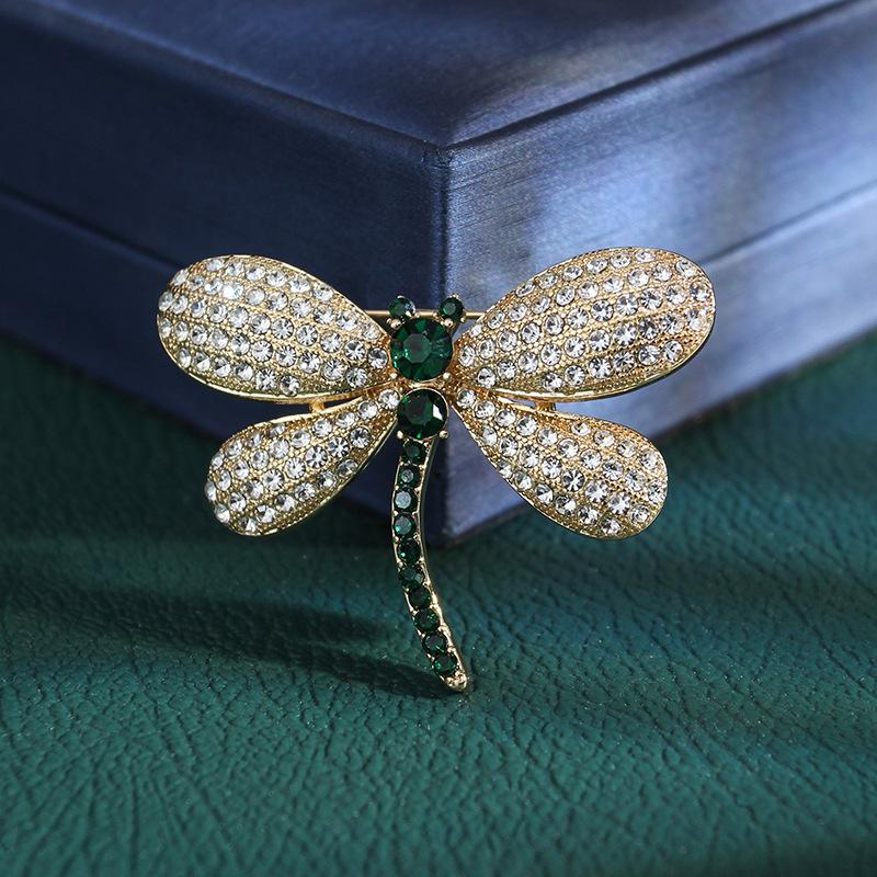 Dragonfly Brooch, Elegant Temperament, Female Ins Full Of Diamonds, Corsage, High-End Rhinestone, Anti-Light Accessories, Rhinestone Pins.