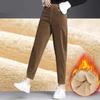 Autumn Winter Women Loose Thicken Plush Casual Pants Women's Corduroy Warm Pants Leggings High Waist Harem Pants Trousers