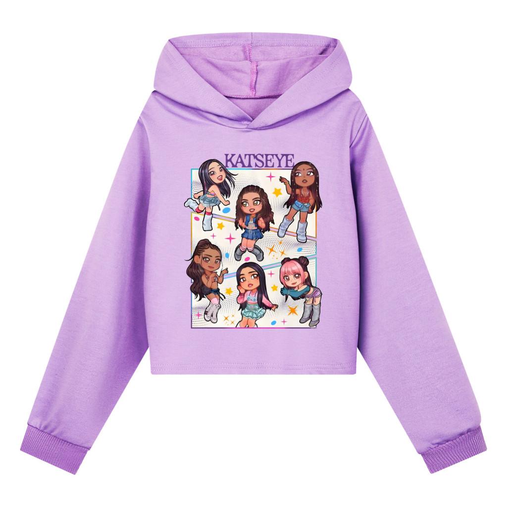 5299 Детские Толстовки с капюшоном для девочек с принтом KATSEYE