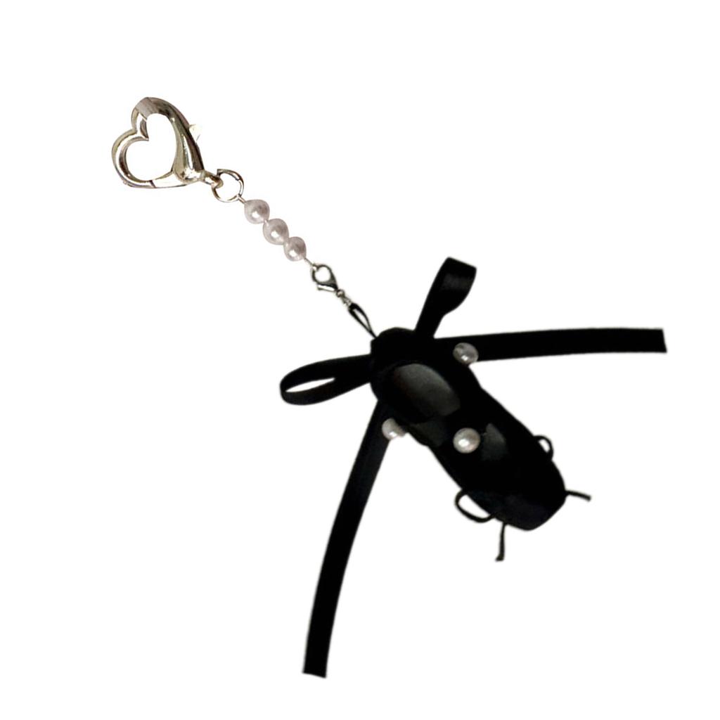 Ballet Shoe Keychain Pendant Sweet Bowknot Charm Dance Shoes Hangings Ornament Keyring Backpack Decoration for Women Gir
