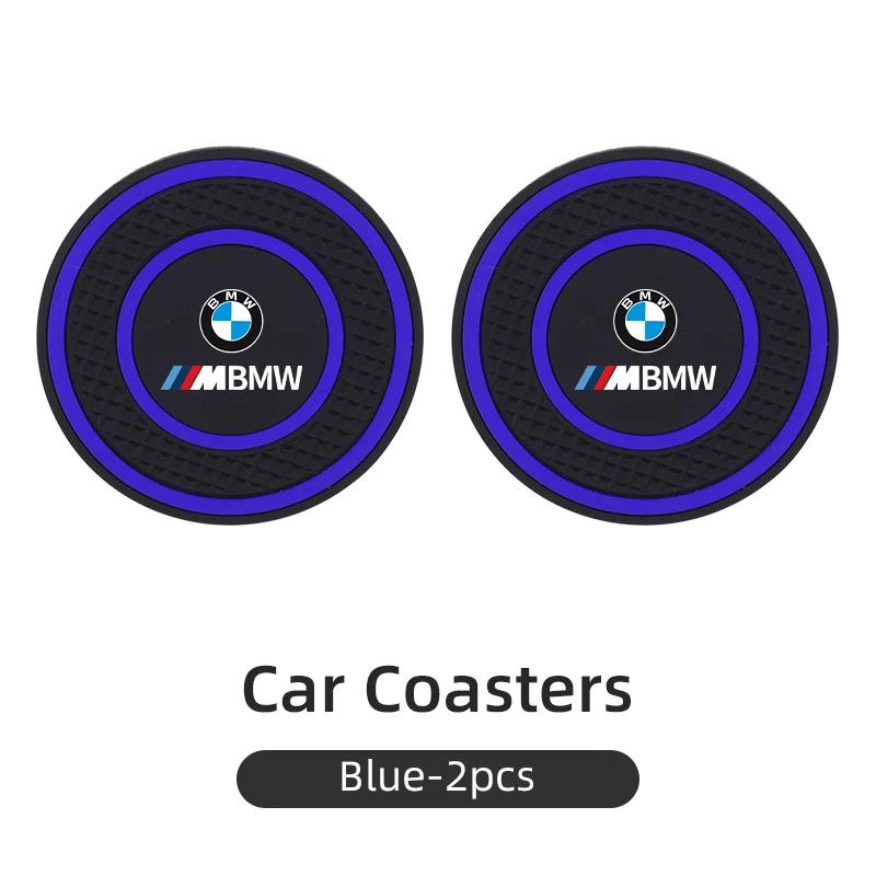 Car Sticker 2025 Hot PVC Car Coaster Water Cup Anti-Slip Silicone Pads Interior Accessories For BMW Motorsport X1 X3 X5 E39 E46