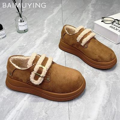 Меховая платформа женские туфли замшевые балетки повседневные модные ботинки женские 2025 тренд зимние прогулки удобные спортивные повседневные женские зимние ботинки