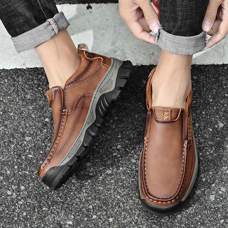 Мокасины для путешествий, скалолазания, кемпинга, ретро-стиль, кожаные мокасины, мужская удобная повседневная обувь, дышащая мужская деловая обувь