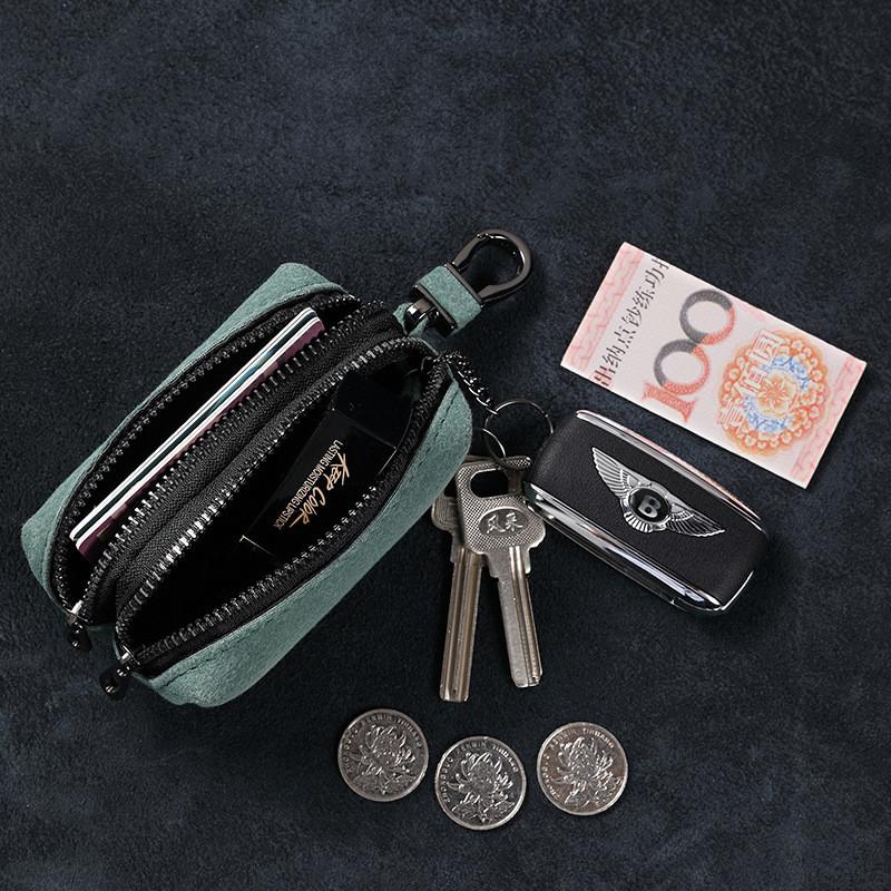 Leather Key Wallet With Chain Compact Organizer For Daily Use