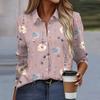 Women's Shirt Blouse Floral Print Button Long Sleeve Casual Basic Shirt Collar Regular Top