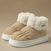 Женские хлопковые тапочки на толстой подошве, новая зимняя водонепроницаемая верхняя одежда, плюшевые теплые домашние нескользящие зимние ботинки на плоской подошве