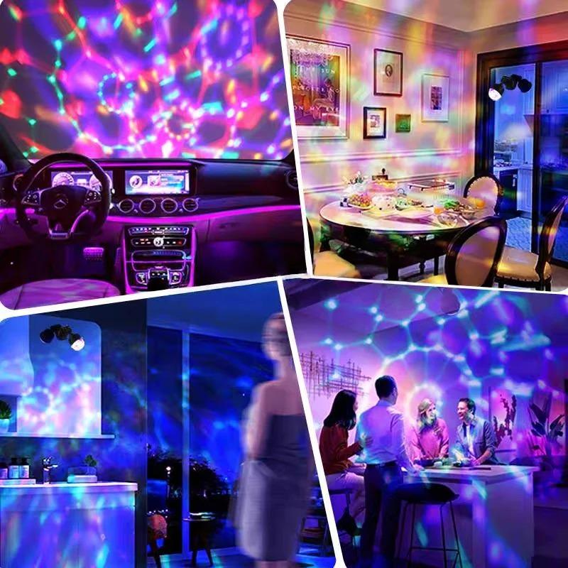 5 В USB Питание RGB Светодиодный Сценический Диско DJ Свет Магический Танцевальный Проектор Атмосферный Шоу-Лампа для Автомобиля Рождественский Подарок KTV Вечеринка Клуб