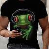 Funny 3d Print Tree Frog Graphic Mens T-shirt Short Sleeve Tees Top Summer Primitive Forest Animal Tshirt Print Casual Men's Clothing