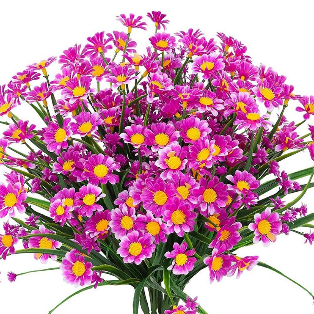 Colorful Artificial Flowers UV Resistant Chrysanthemum Small Daisy  Home in/Outdoor Garden Decor