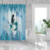 1 шт. мультяшная занавеска для душа с рисунком русалки и обитателей подводного мира, водонепроницаемая, с 12 крючками, для ванной комнаты, для дома