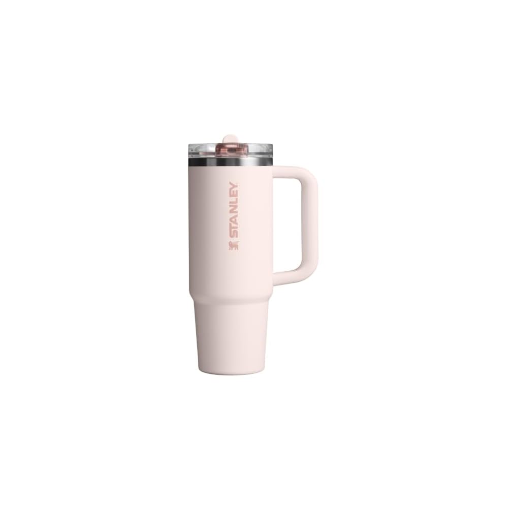 Термокружка Stanley 1913 Quencher Pro Tour с откидной крышкой и соломинкой, с вакуумной изоляцией, цвет Розовый кварц, 0,89 л